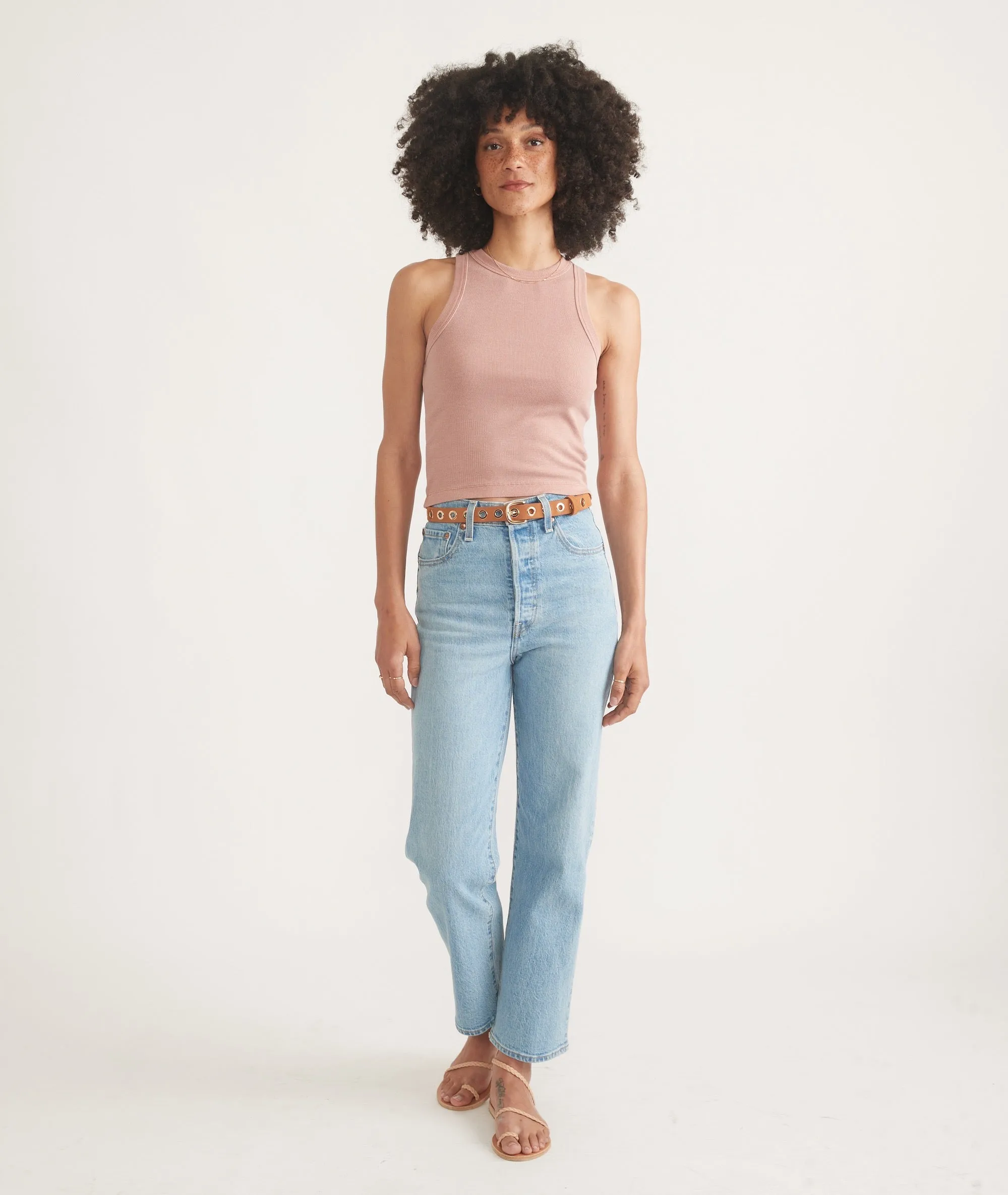 Lexi Rib Sun-In High Neck Crop Tank sold by Marine Layer product image thumbnail 5