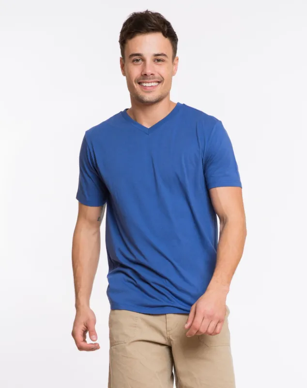 Signature V-neck Tee - Surfer Blue sold by Marine Layer