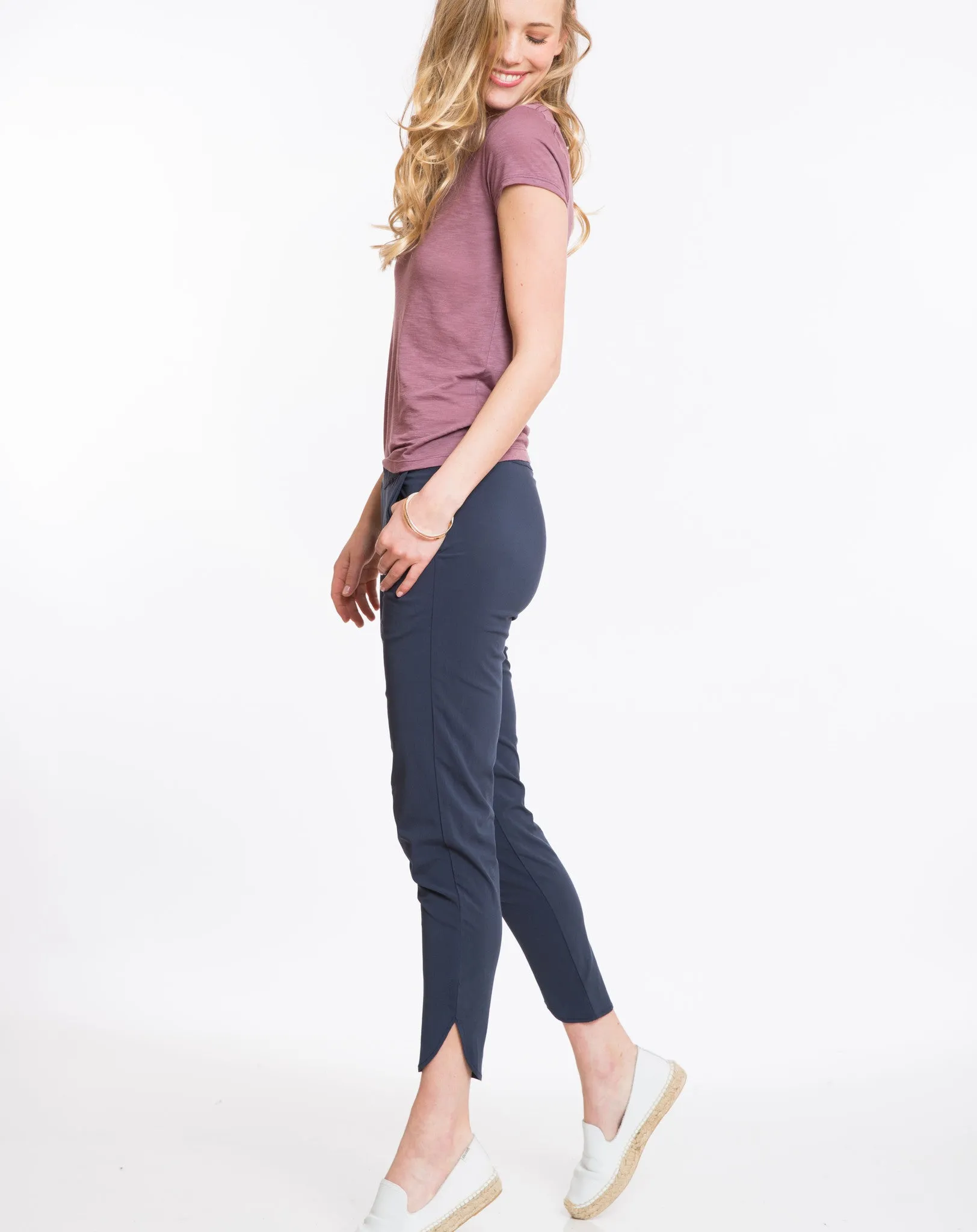 Rayon Cigarette Pant - Navy sold by Marine Layer