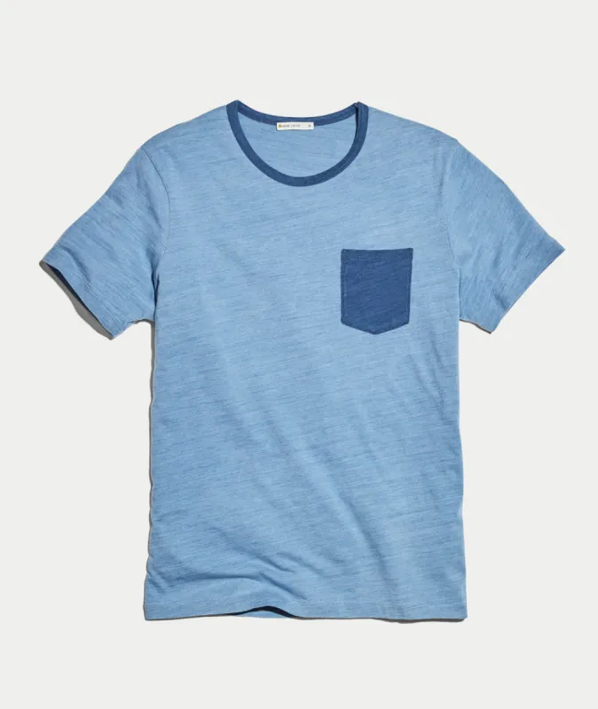 Murphy Indigo Pocket Tee sold by Marine Layer