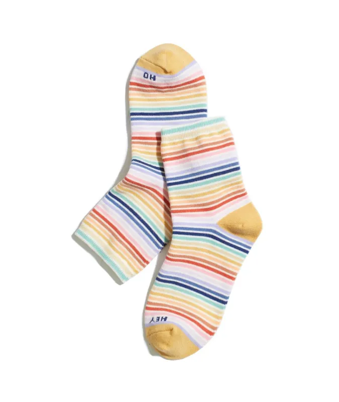 Hi-Ankle Sock in Rainbow Stripe sold by Marine Layer