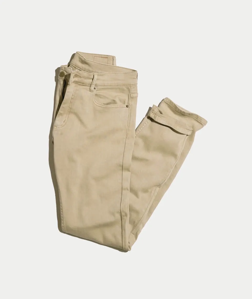 5 Pocket Slim Fit Pant in Light Khaki sold by Marine Layer