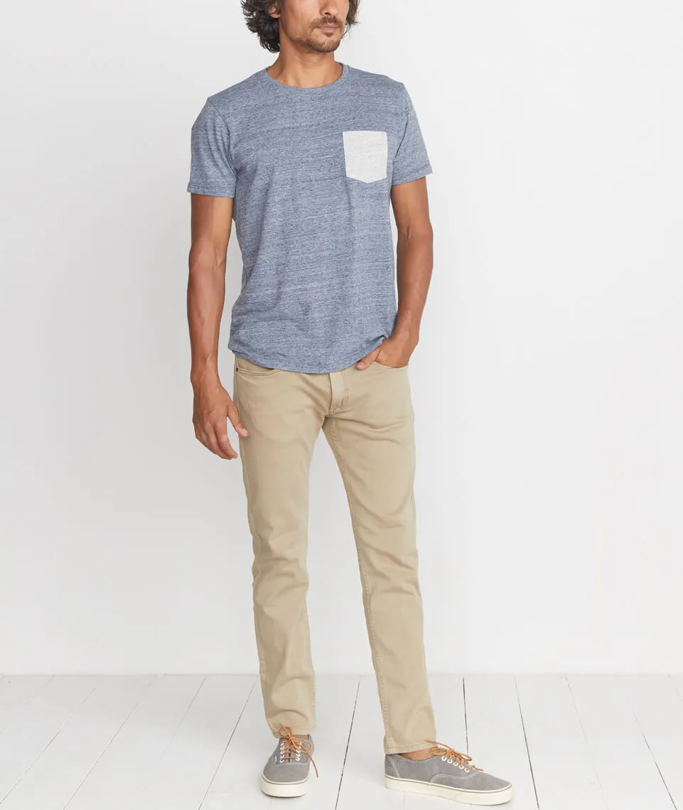 5 Pocket Slim Fit Pant in Light Khaki sold by Marine Layer product image thumbnail 3
