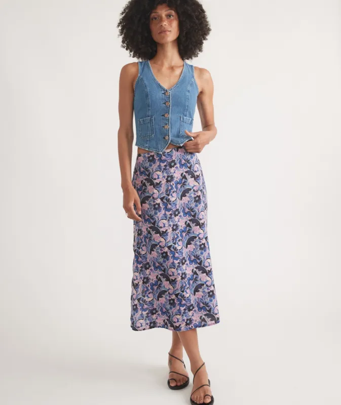 Ryan Slip Midi Skirt sold by Marine Layer