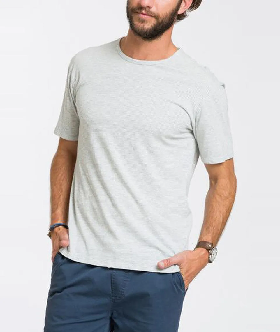 Blaise Stripe Crewneck - Natural and Grey Stripe sold by Marine Layer product image thumbnail 3