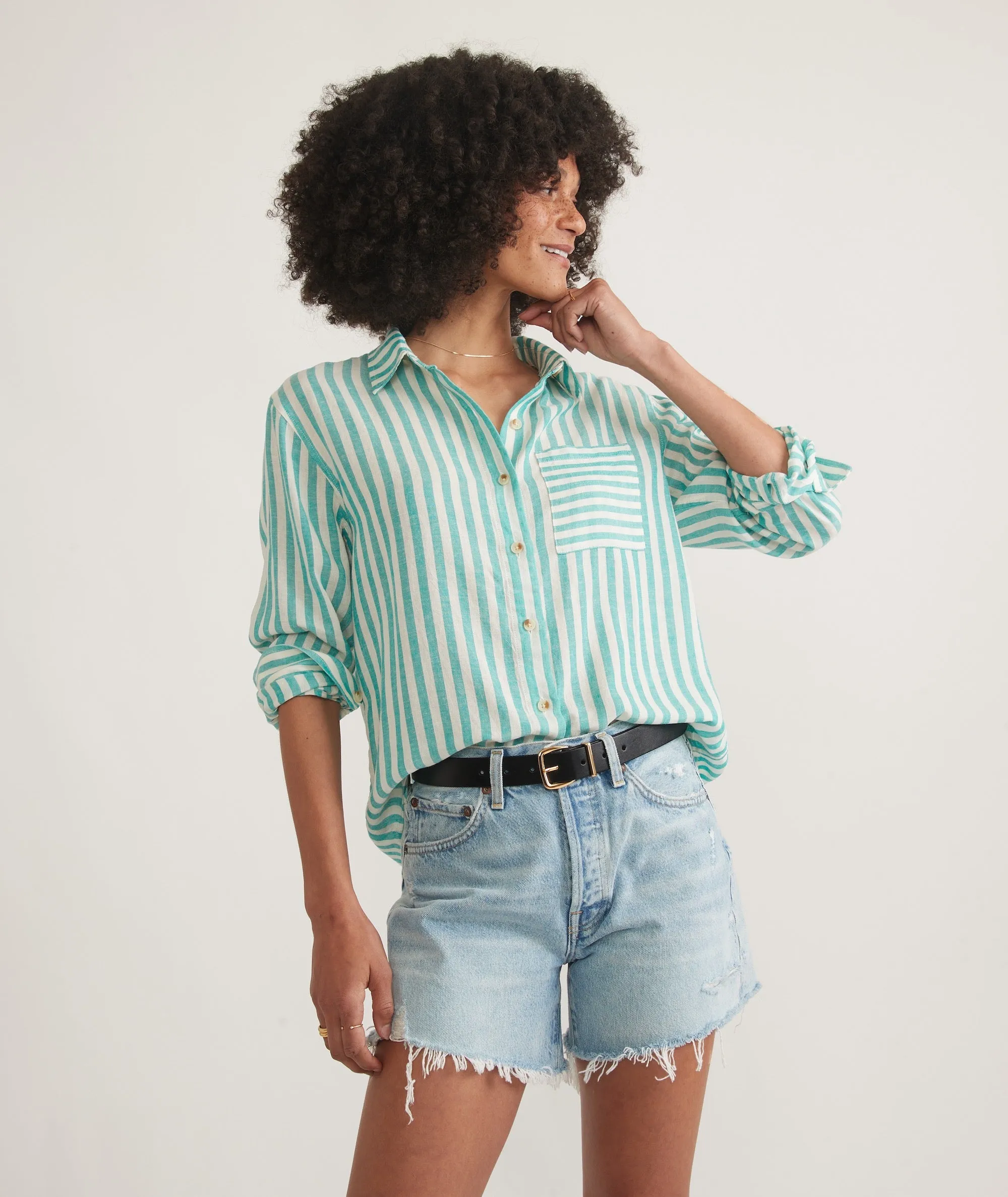 Abbey Linen Button Down sold by Marine Layer product image thumbnail 3