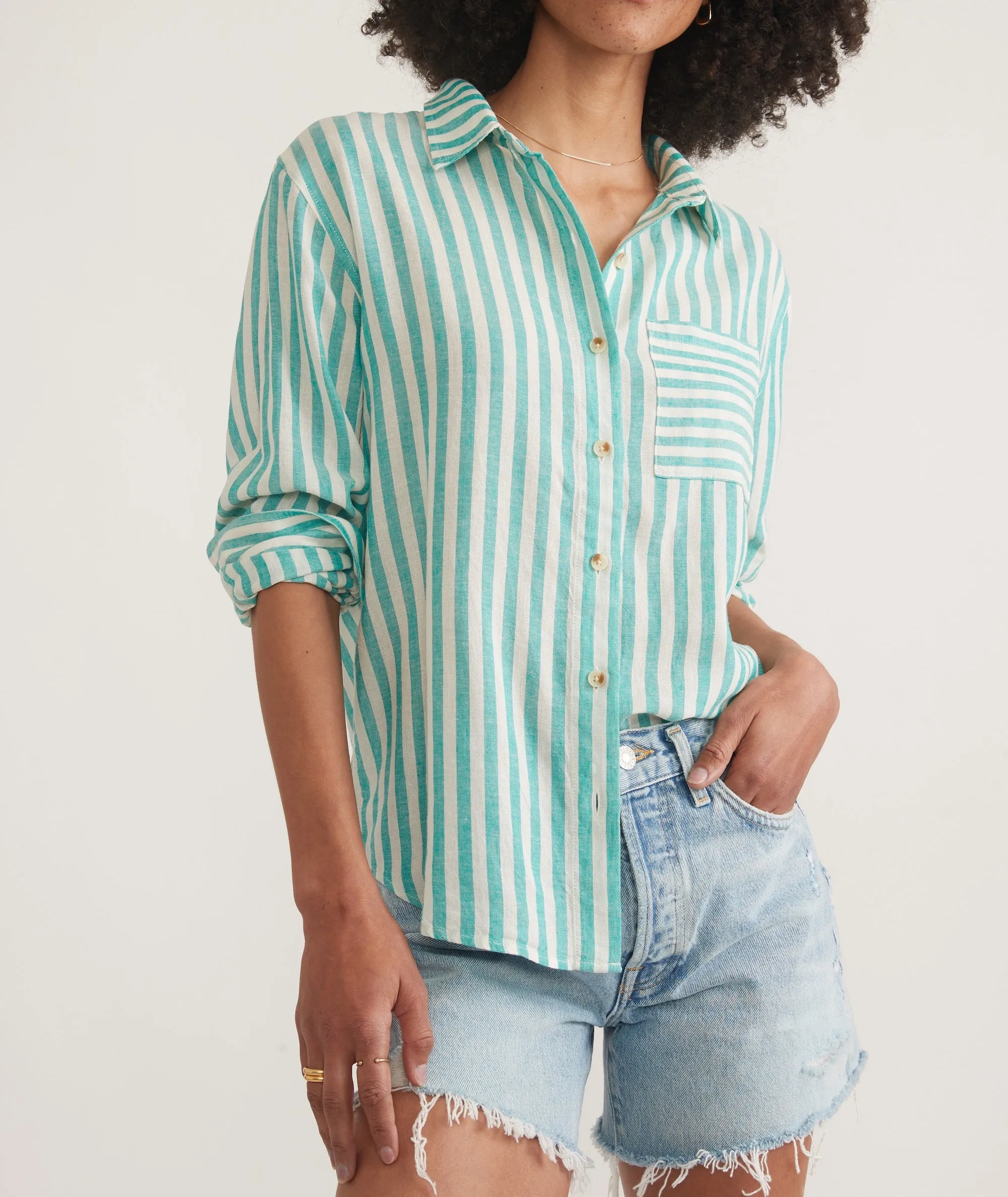 Abbey Linen Button Down sold by Marine Layer product image thumbnail 5