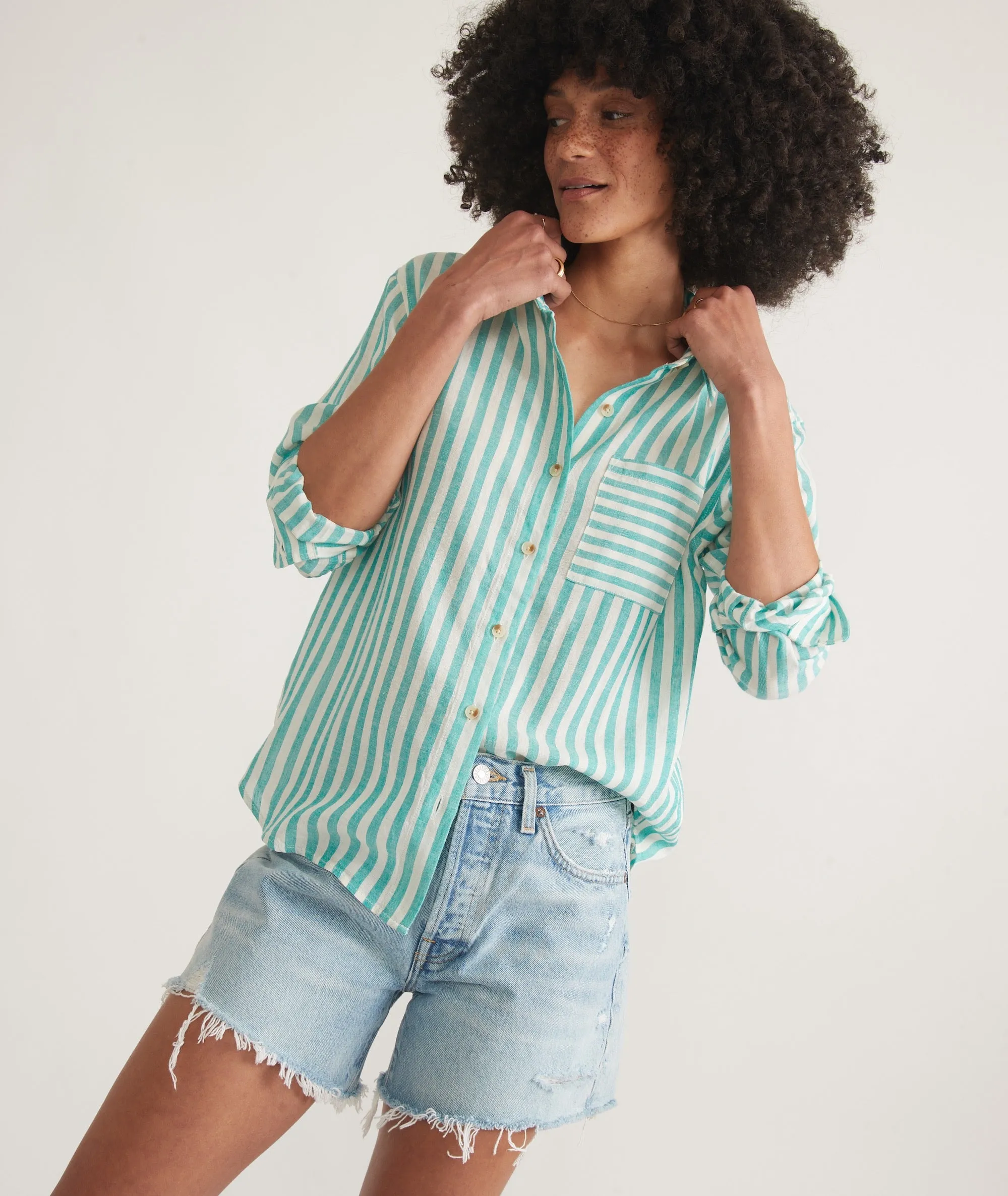 Abbey Linen Button Down sold by Marine Layer product image thumbnail 2