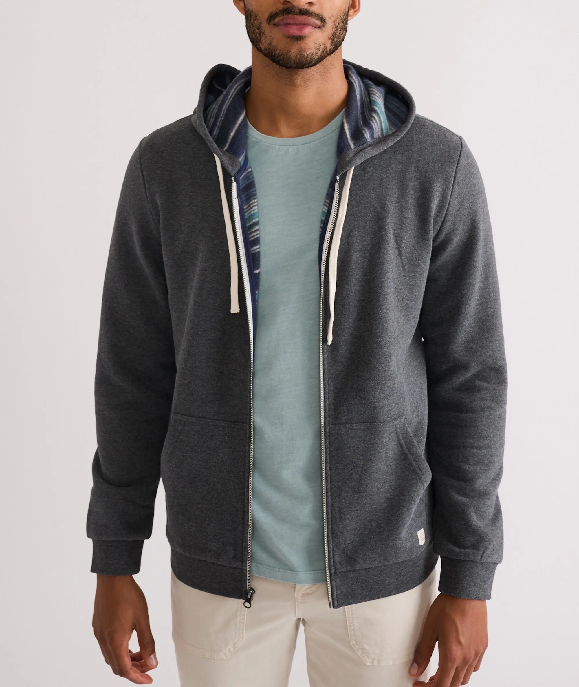 Fleece Stripe Full-Zip sold by Marine Layer product image thumbnail 4