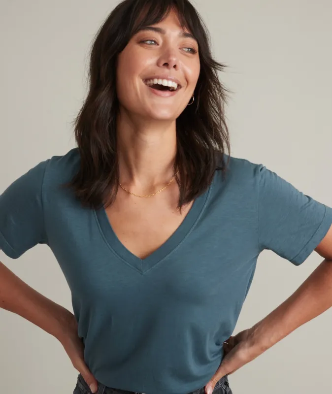 Boyfriend V-Neck Tee in Green Gables sold by Marine Layer