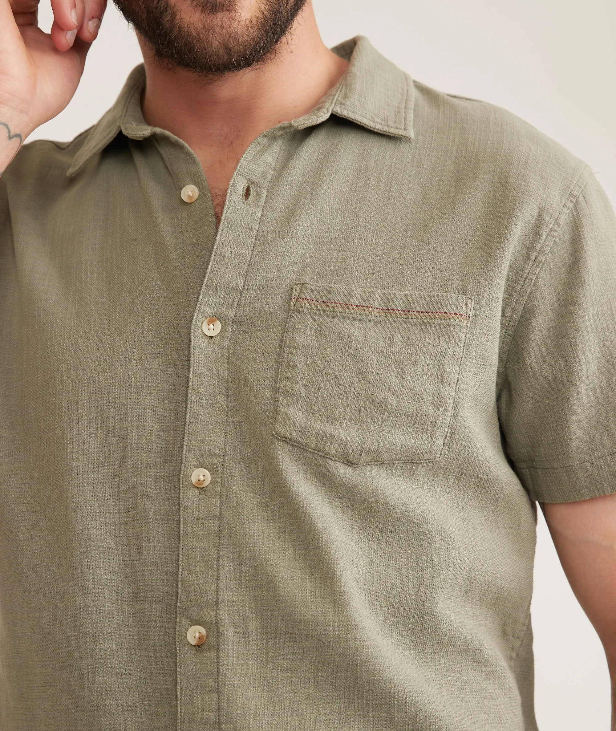 Stretch Selvage Short Sleeve Shirt sold by Marine Layer product image thumbnail 3