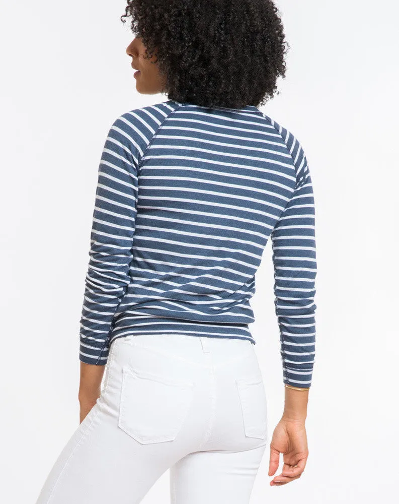 Double Stripe Reversible Raglan - Navy and White sold by Marine Layer product image thumbnail 3