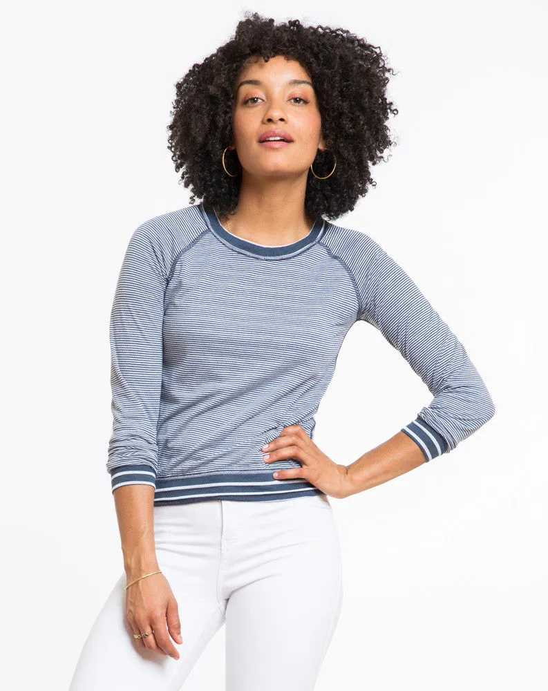 Double Stripe Reversible Raglan - Navy and White sold by Marine Layer product image thumbnail 2