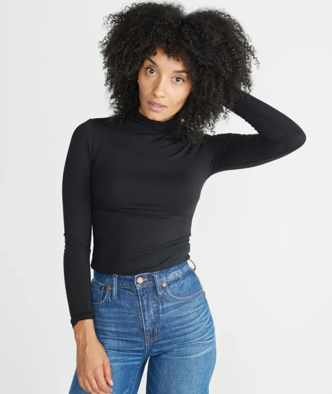 Magnolia Turtleneck in Black sold by Marine Layer