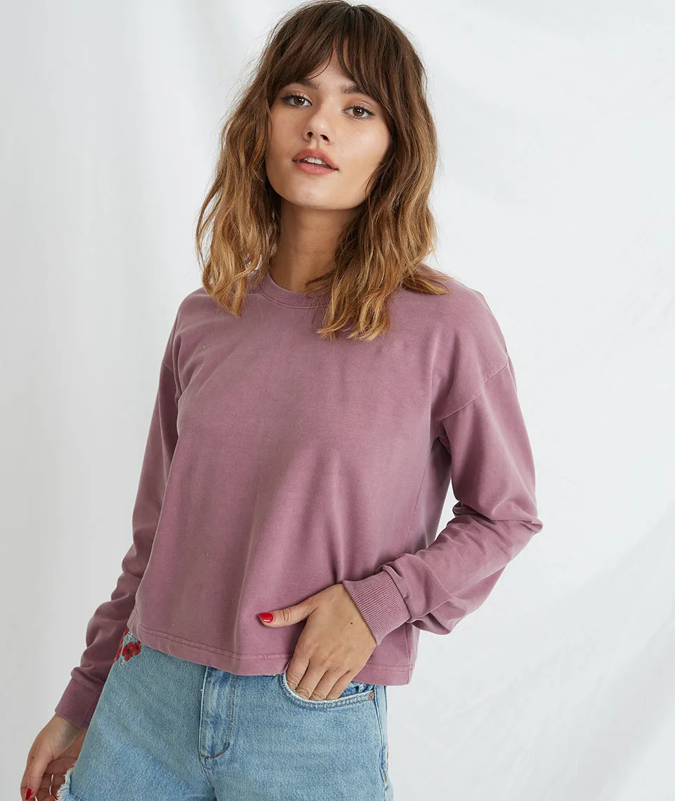 Tate Crop Sweatshirt in Heather Rose sold by Marine Layer product image thumbnail 3