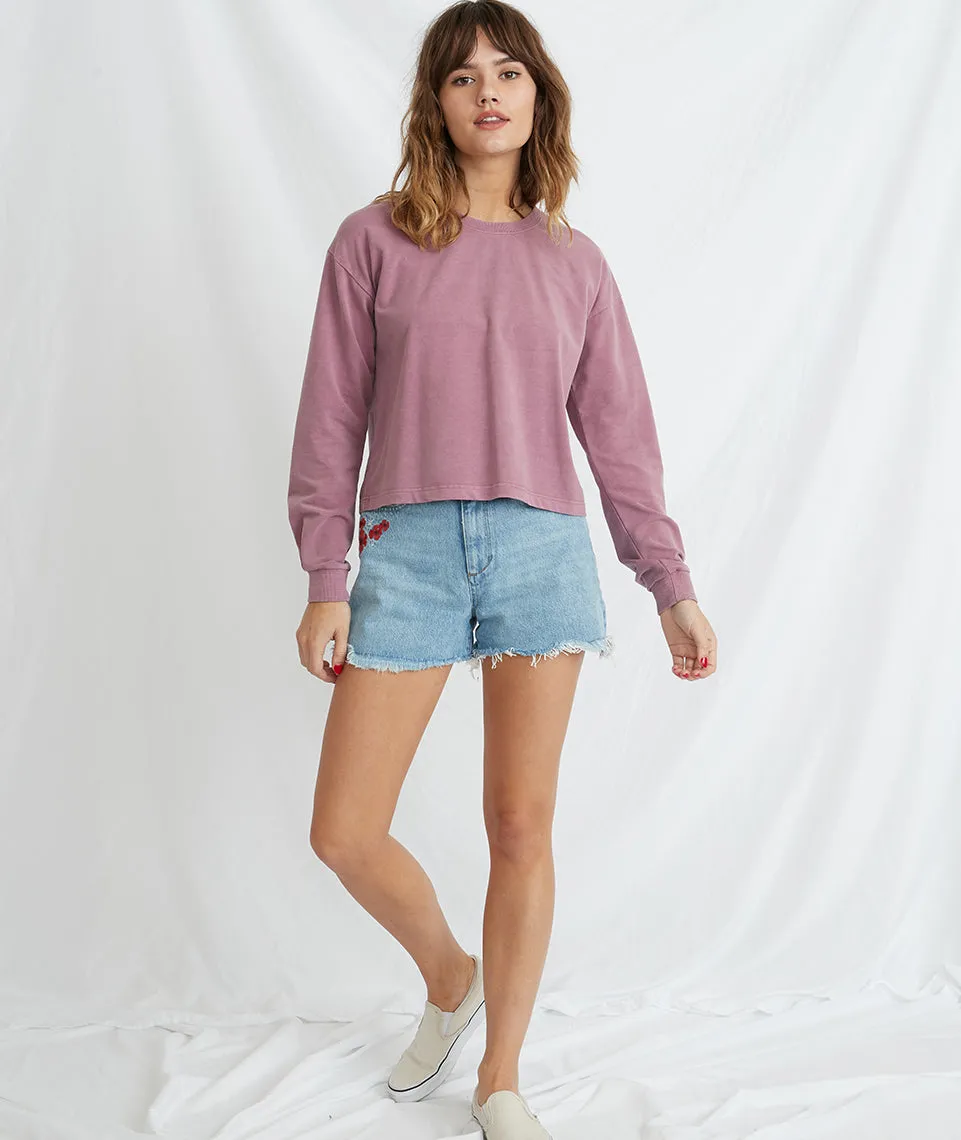 Tate Crop Sweatshirt in Heather Rose sold by Marine Layer product image thumbnail 2