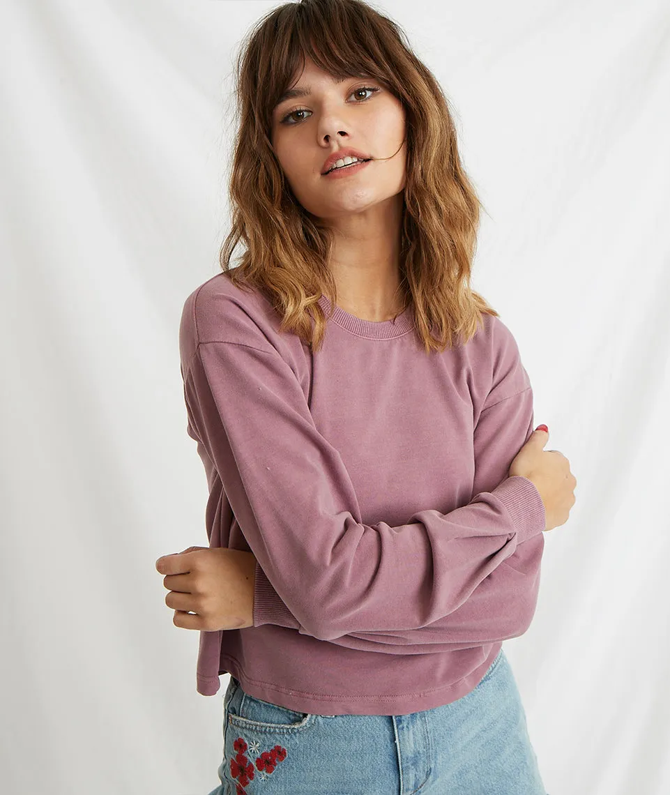Tate Crop Sweatshirt in Heather Rose sold by Marine Layer