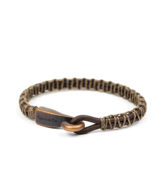 Caputo & Co. Hand-Woven Big Hook Bracelet in Dark Brown sold by Marine Layer