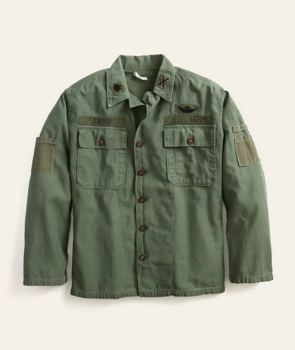 Military Cotton Jacket in Green sold by Marine Layer