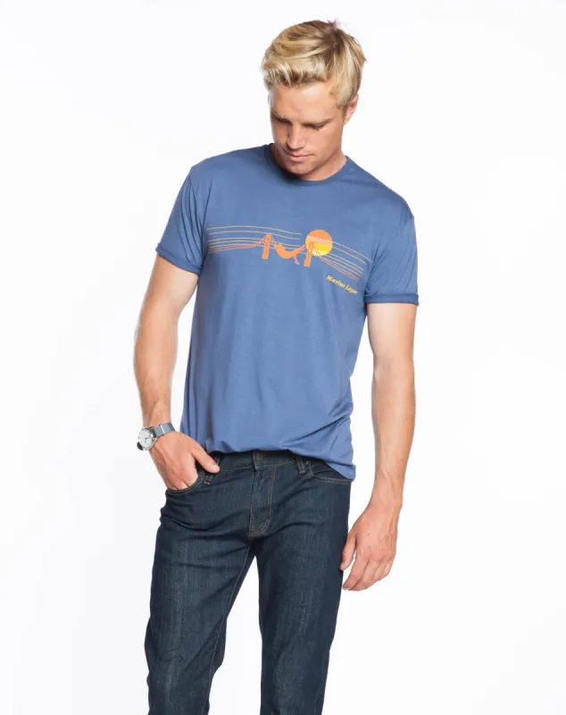 Sunset Logo Graphic Tee - Faded Navy made by Marine Layer