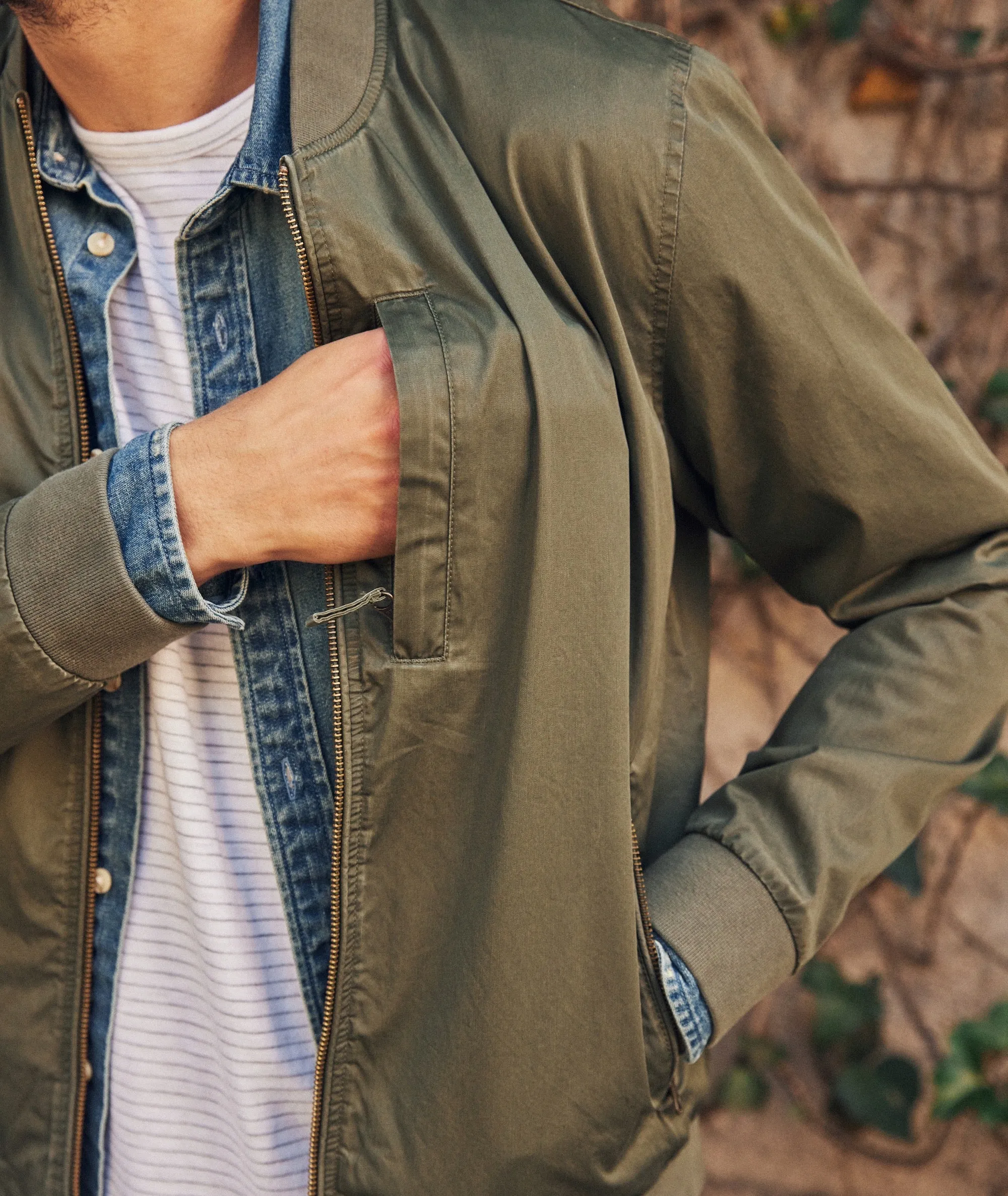 Rossland Dry Wax Bomber sold by Marine Layer product image thumbnail 3