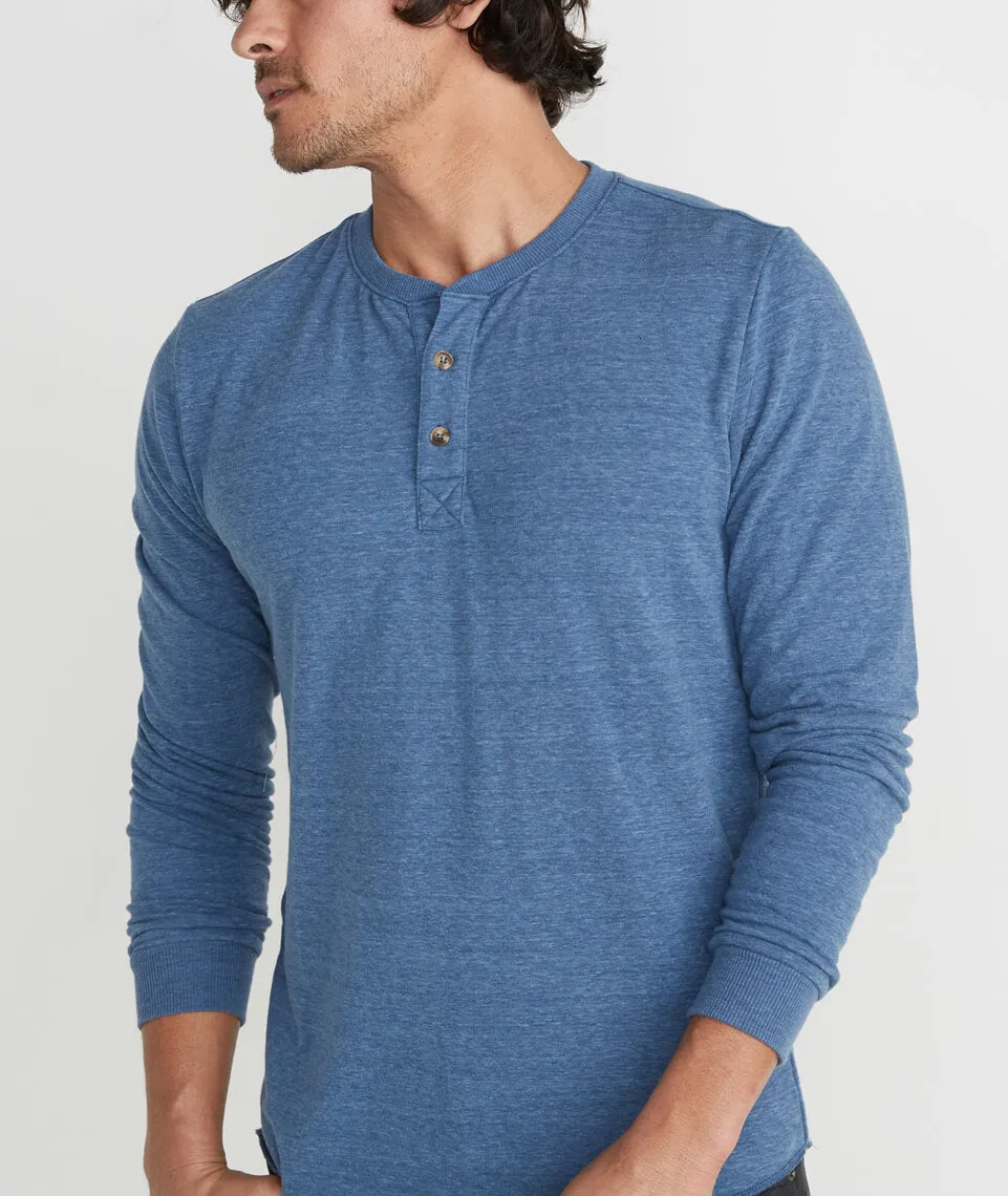Double Knit Henley in Faded Lagoon sold by Marine Layer product image thumbnail 3