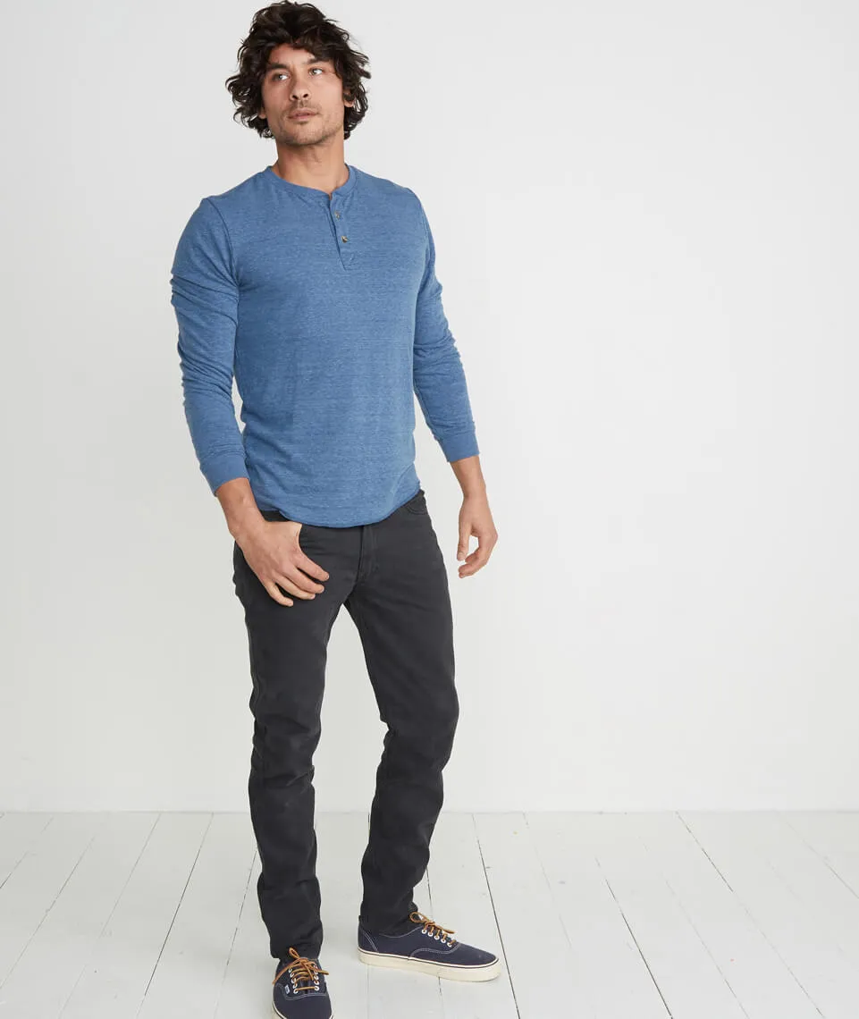 Double Knit Henley in Faded Lagoon sold by Marine Layer product image thumbnail 5