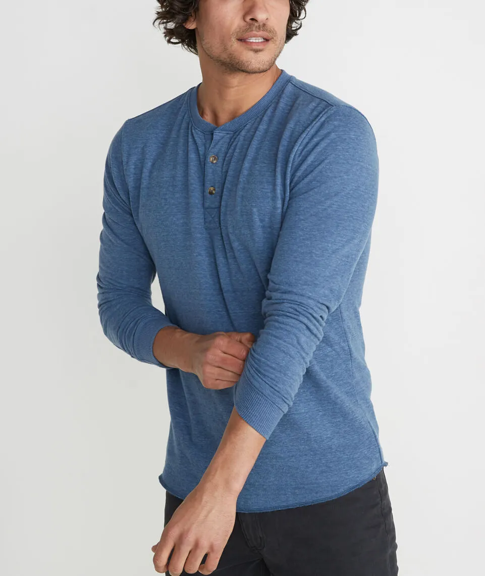 Double Knit Henley in Faded Lagoon sold by Marine Layer product image thumbnail 2
