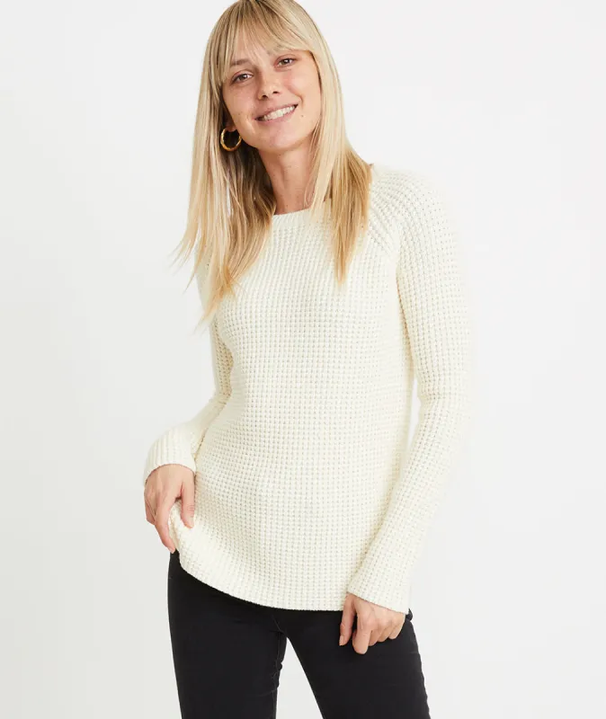 Delaney Pullover in Off White sold by Marine Layer