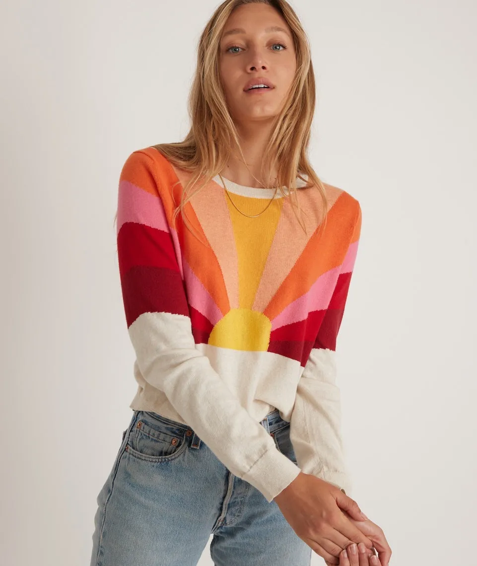 Sunset Icon Sweater in Oatmeal/Warm Sunset sold by Marine Layer product image thumbnail 2