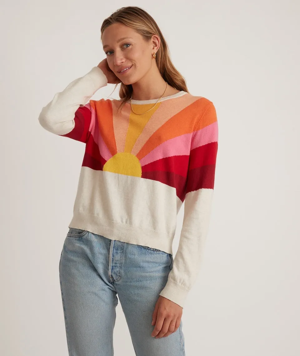 Sunset Icon Sweater in Oatmeal/Warm Sunset sold by Marine Layer product image thumbnail 4