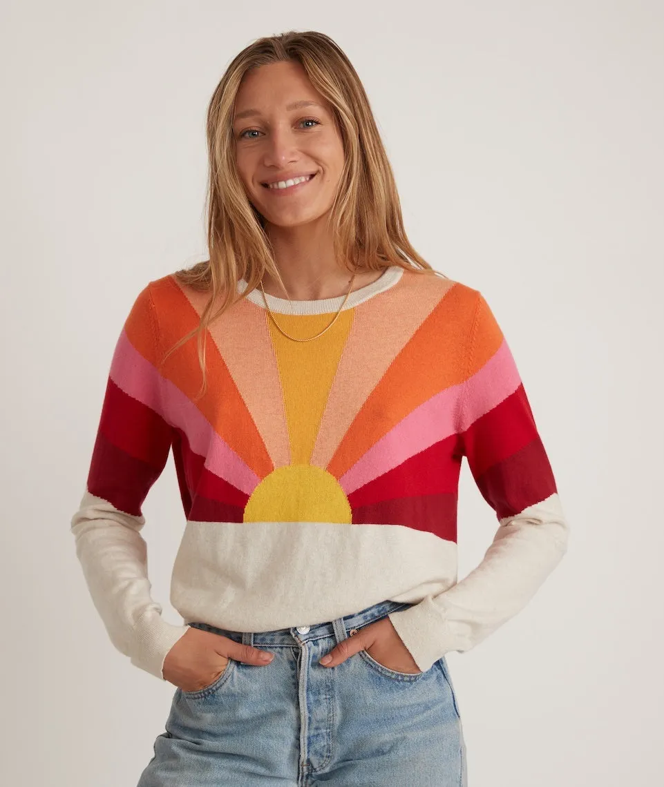 Sunset Icon Sweater in Oatmeal/Warm Sunset sold by Marine Layer product image thumbnail 3