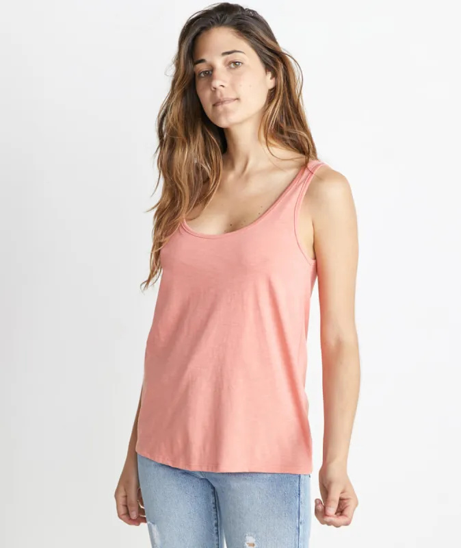 Logan Tank in Coral made by Marine Layer
