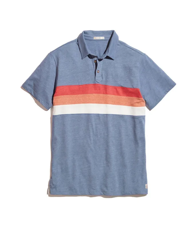 Lucas Polo in Navy Colorblock sold by Marine Layer
