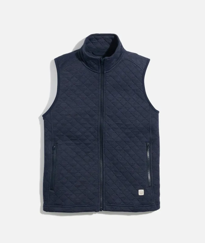 Women's Corbet Full Zip Vest in Navy sold by Marine Layer
