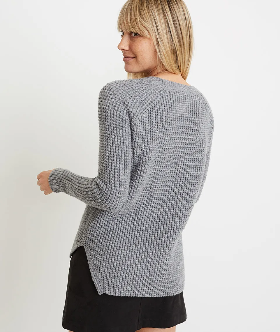 Delaney Pullover in Mid Heather Grey sold by Marine Layer product image thumbnail 4