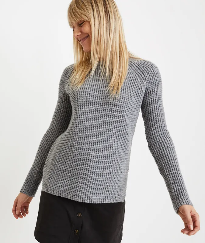 Delaney Pullover in Mid Heather Grey sold by Marine Layer