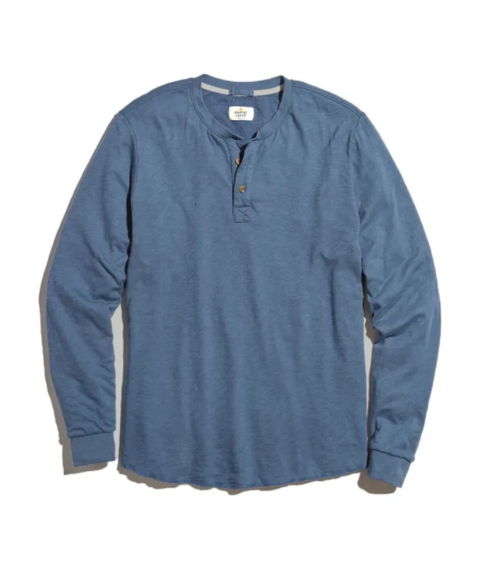 Double Knit Henley in Vintage Indigo sold by Marine Layer