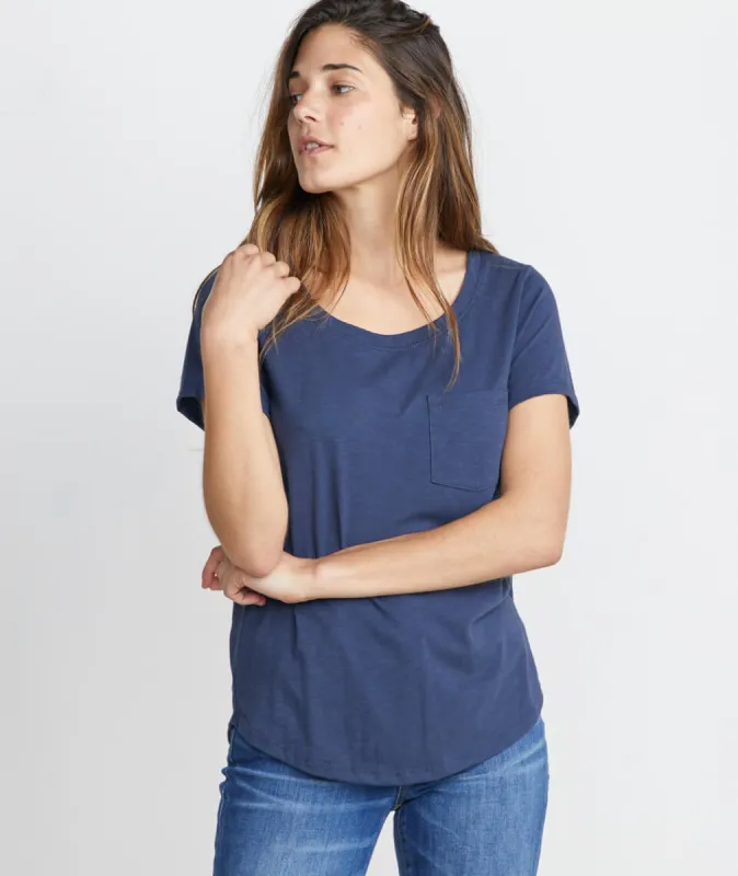 Boyfriend Pocket Tee in Mood Indigo sold by Marine Layer