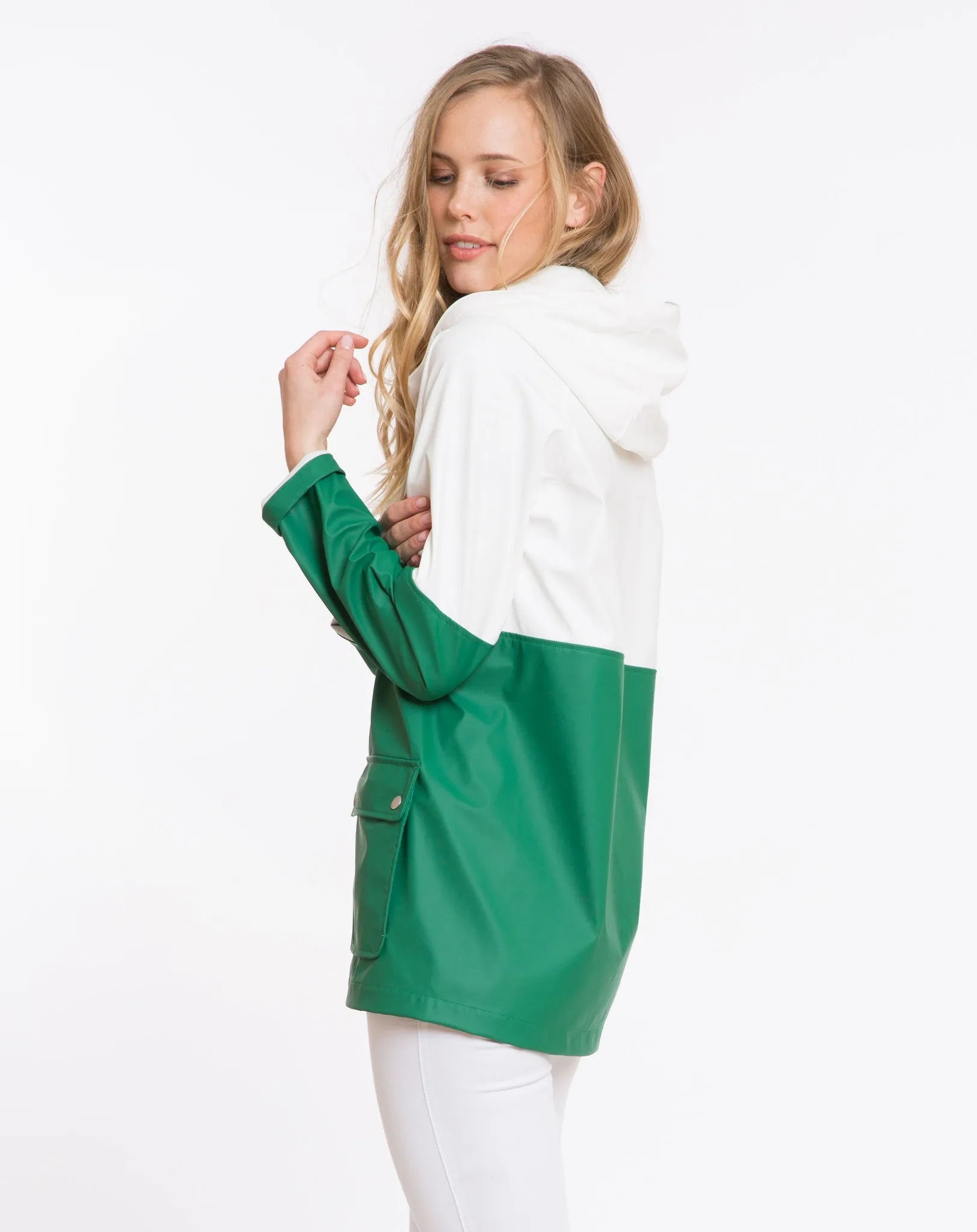 Classic Colorblock Raincoat - Green and White sold by Marine Layer product image thumbnail 2