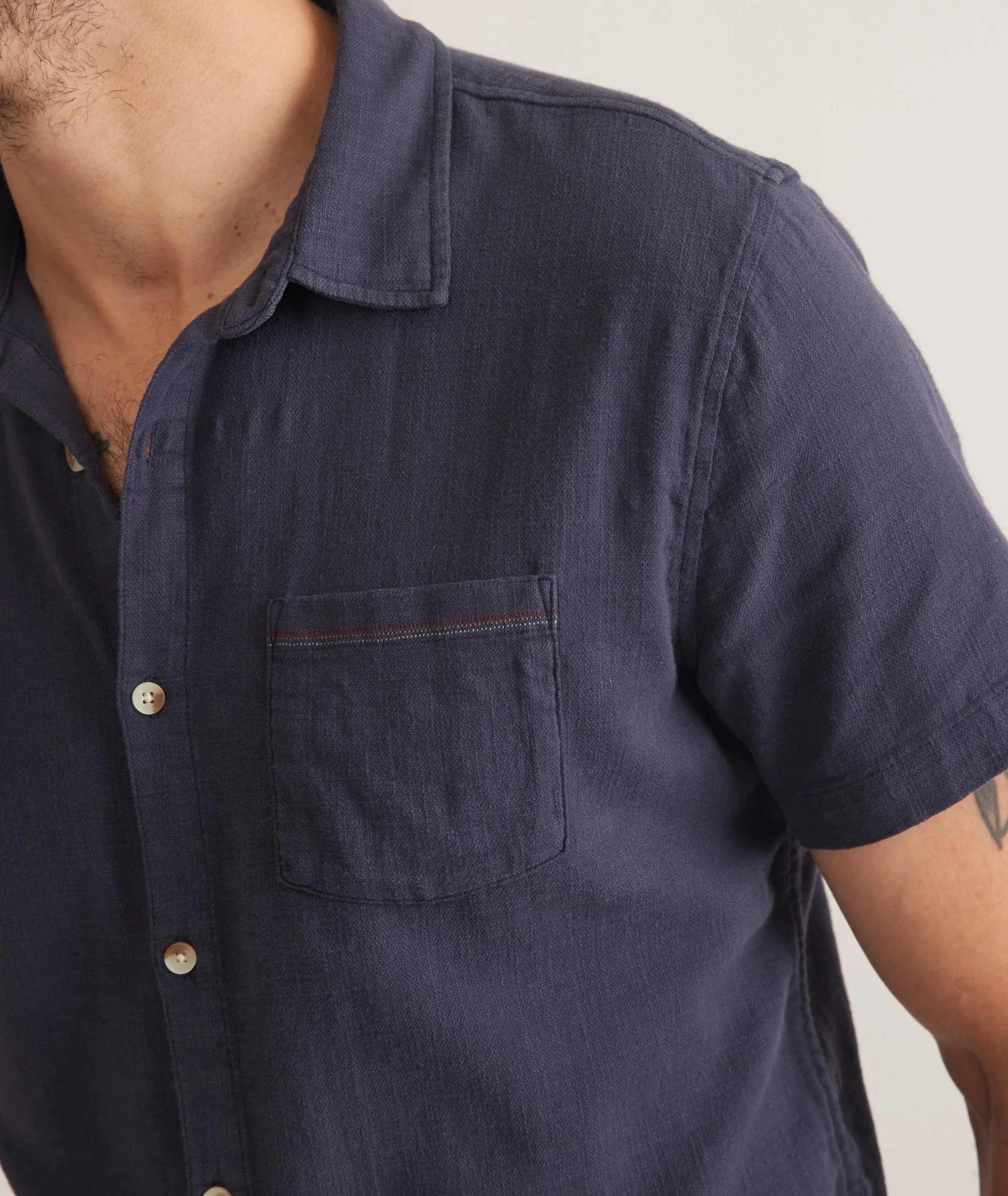 Men's Stretch Selvage Short Sleeve Shirt sold by Marine Layer product image thumbnail 4