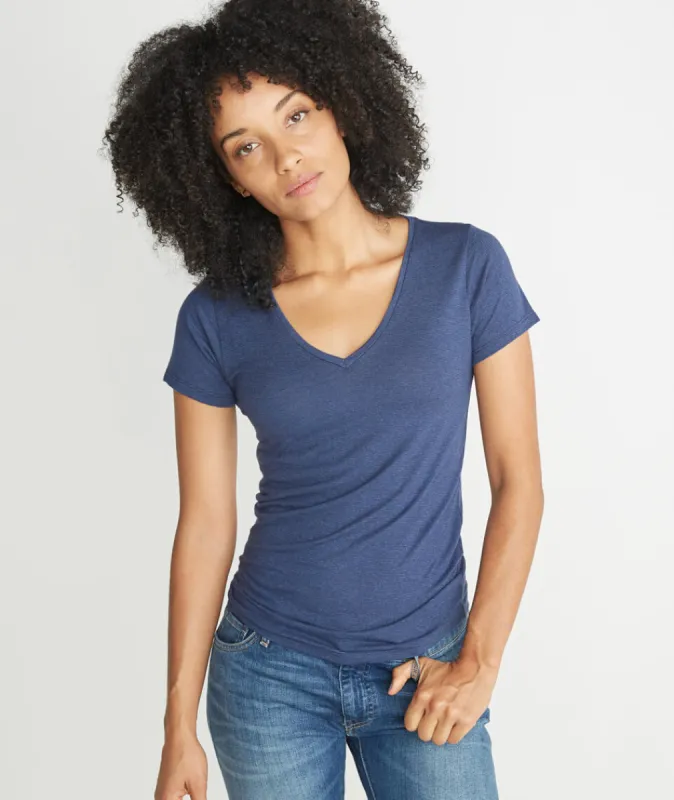 V-Neck in Twilight Overdye sold by Marine Layer