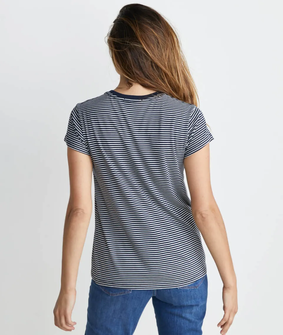 Swing Crew in Navy/White Stripe sold by Marine Layer product image thumbnail 4