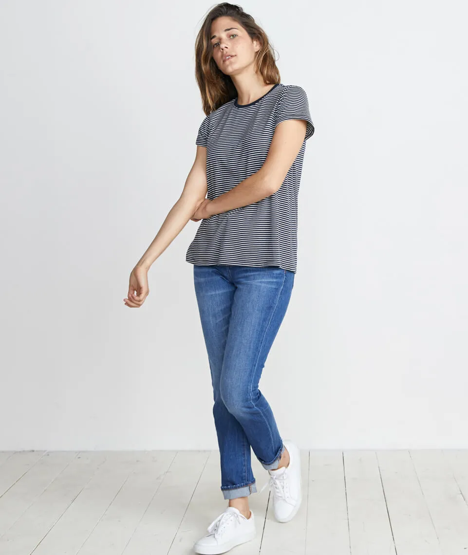 Swing Crew in Navy/White Stripe sold by Marine Layer product image thumbnail 3