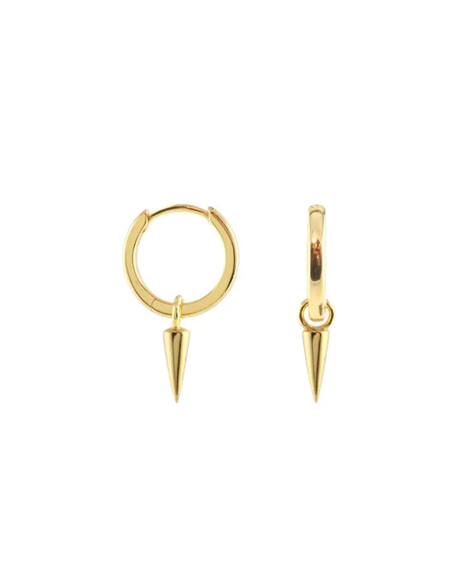 Kris Nations Spike Huggie Hoop Earrings in Gold sold by Marine Layer