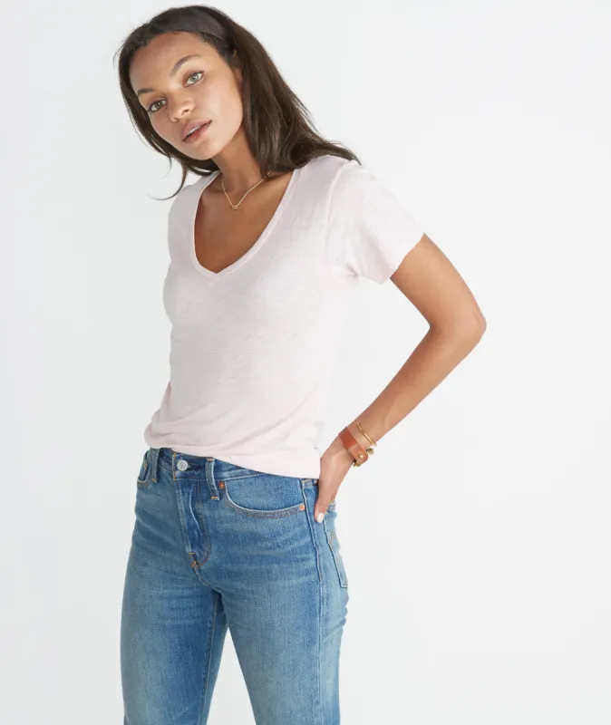 Slub V-Neck Tee - Dusty Pink sold by Marine Layer