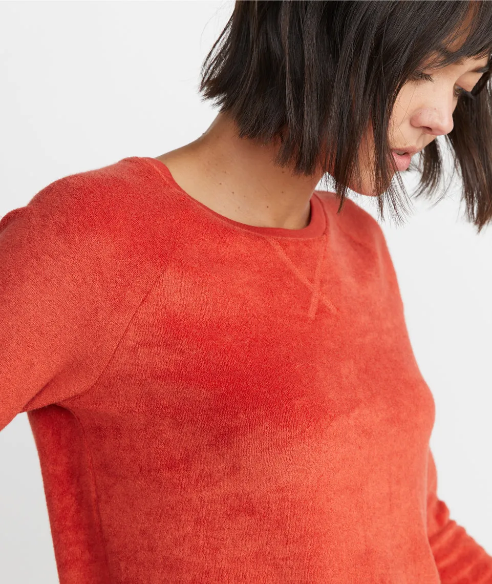 Terry Out Crewneck Sweatshirt in Cherry sold by Marine Layer product image thumbnail 4