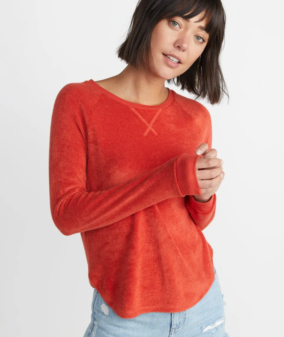 Terry Out Crewneck Sweatshirt in Cherry sold by Marine Layer product image thumbnail 2