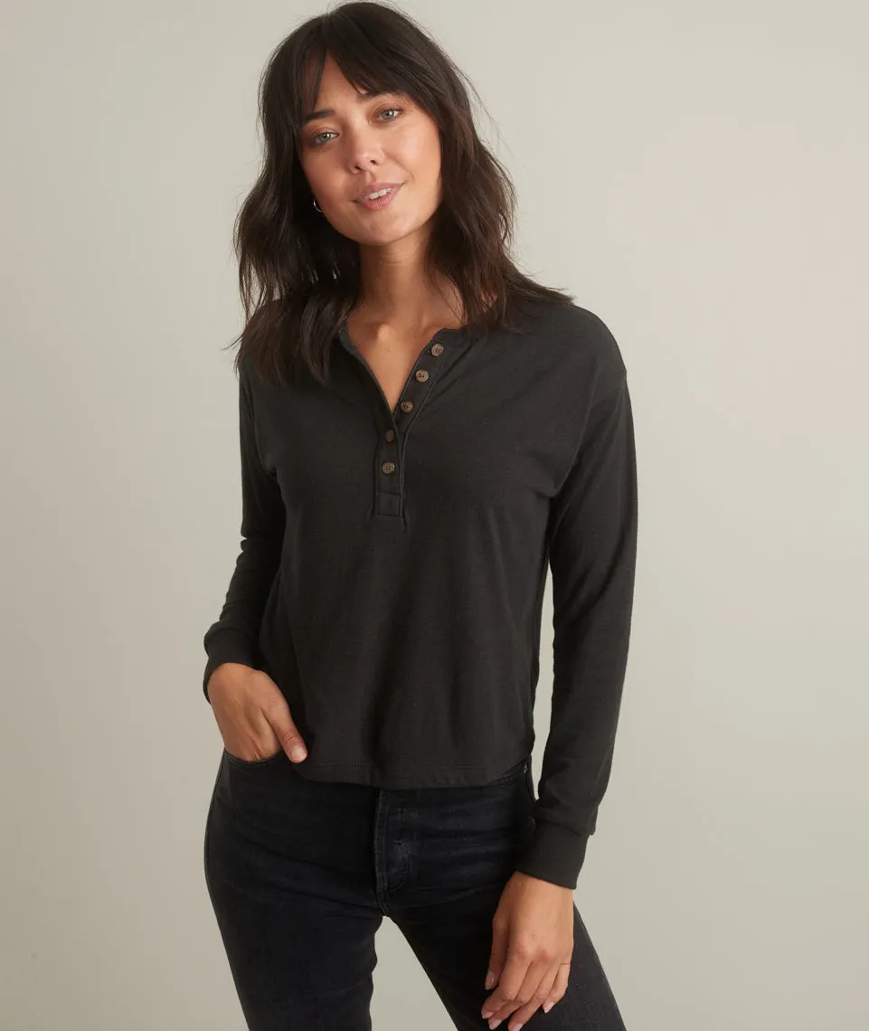Carter Henley in Black sold by Marine Layer