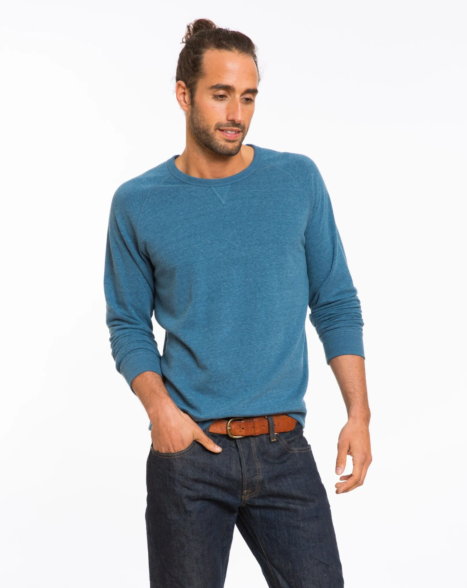 Double Knit Raglan - Sea Blue sold by Marine Layer